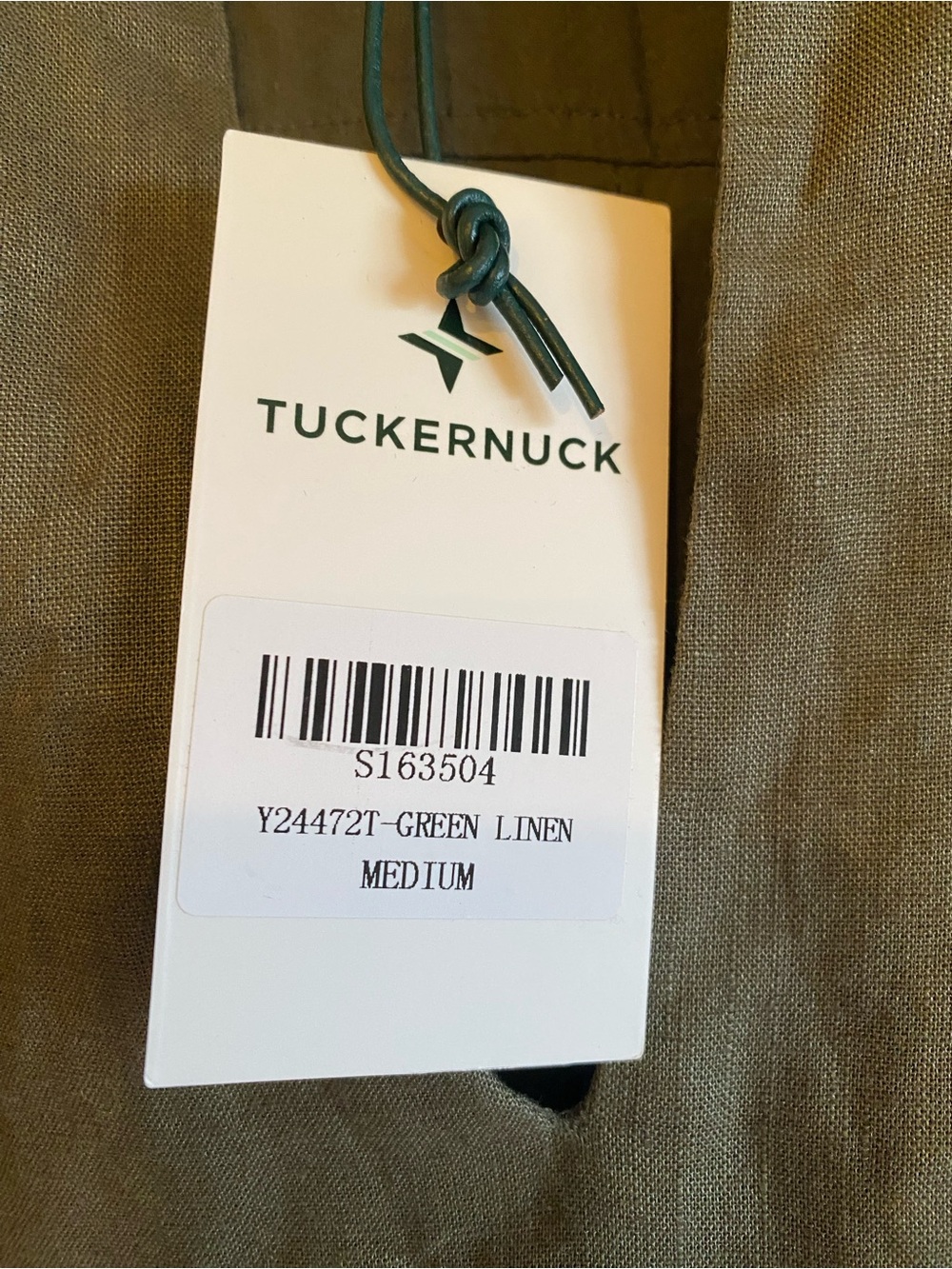 NWT Tuckernuck Palmerston Olive Green linen shirt Dress - Picture 4 of 4